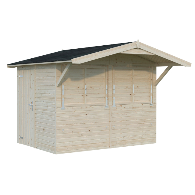 CHIOSCO IN LEGNO GREZZO STELLA A CM. 273X190 LOSA LEGNAMI
